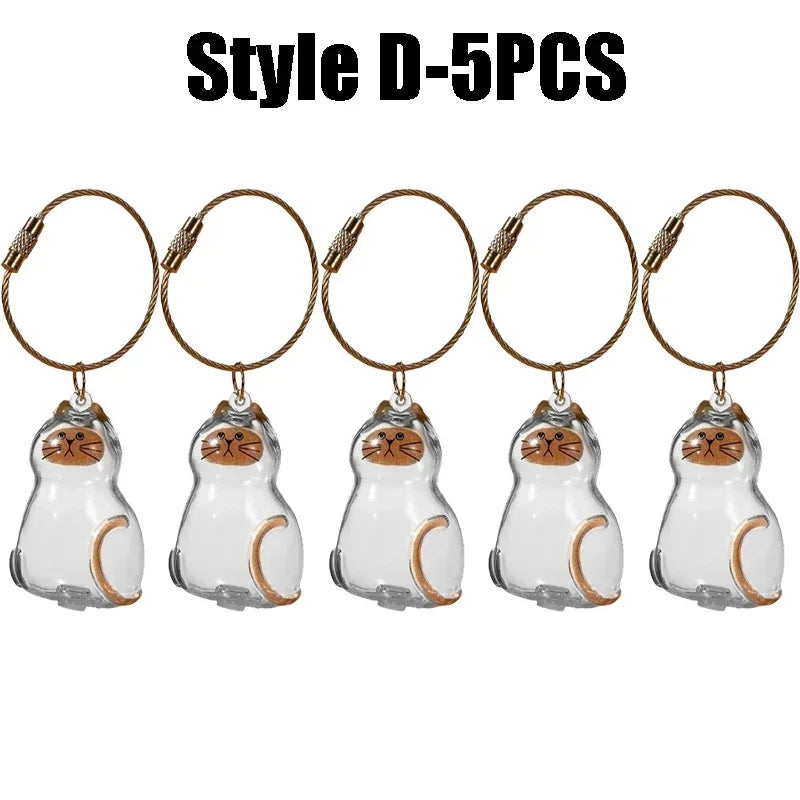 1-40PCS Pet Hair Organiser Memorial Keyring Transparent Cat Hair Organiser Souvenir for Pet Lovers Pet Memorials