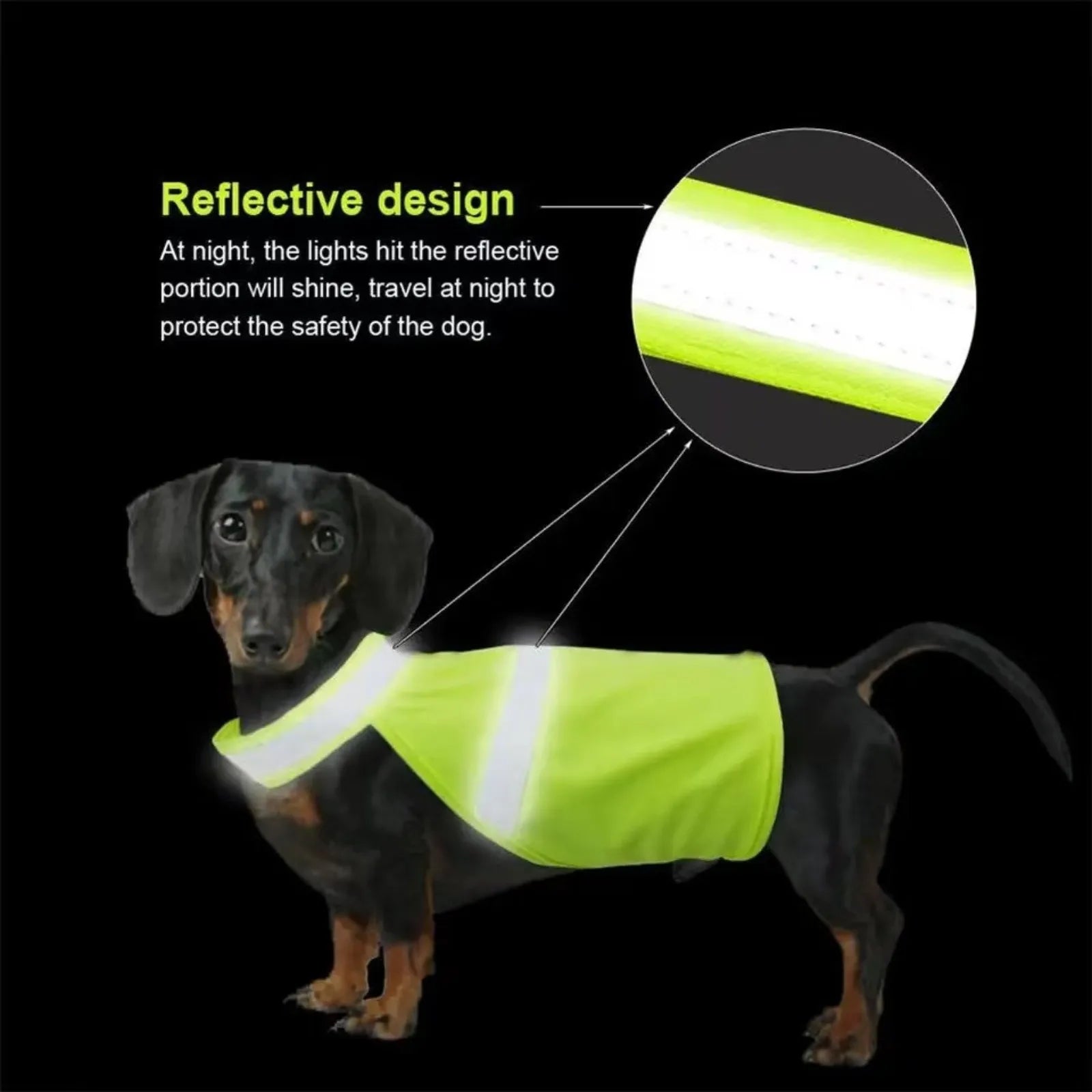Reflective Dog Safety Vest Breathable Adjustable Puppy Visibility Jacket Comfortable Bright Orange Pet Fluorescent Clothes