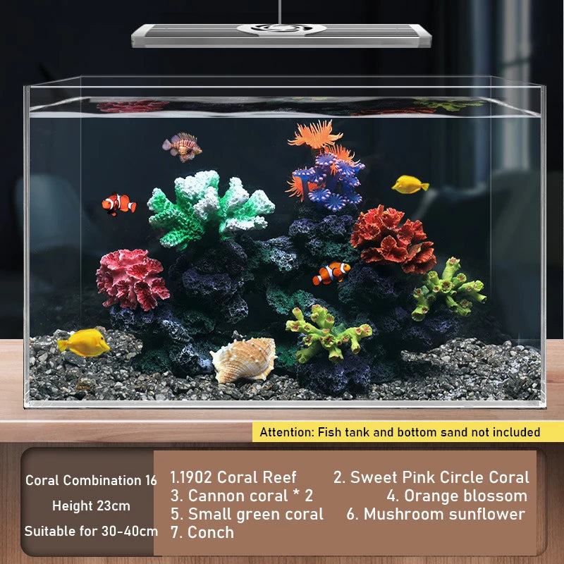 A3 Fake Coral Small Ornament Set Simulation Water Grass rockery Decoration Fish Tank Decoration Shell Water Scenery Package Home