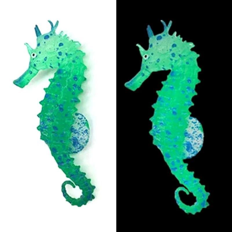 652F Aquarium Decoration Marine Seahorse Fish Landscaping Supplies Glow in Dark Simulating False Aquarium Ornaments