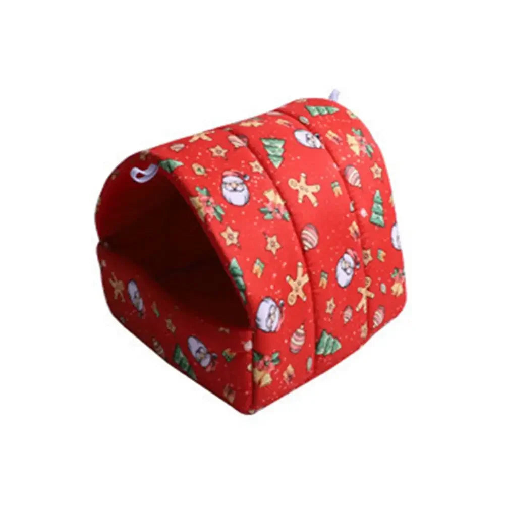 1pc Cartoon Hamster House Bed Winter Comfortable Rat Home Cute Foldable Guinea Pig Hanging Tent Sleeping Nest Ferret Cage