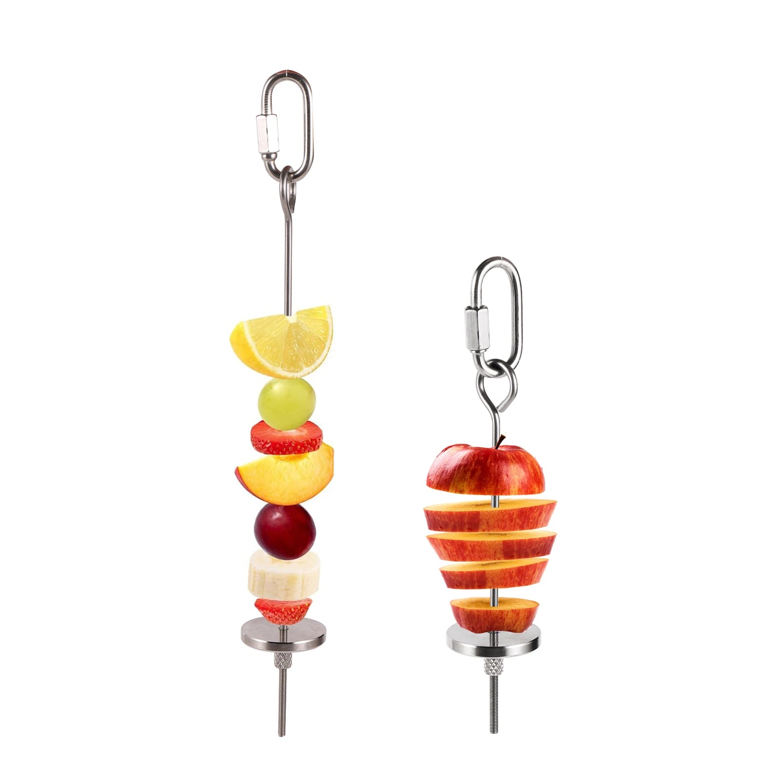 1 Pc Stainless Steel Pet Parrot Bird Food Rack Bird Cage Fruit Fork Fruit Fruit Fork Hook Meat Vegetable Skewer Bird Supplies