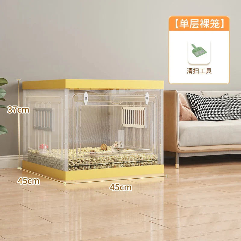 Hamster Cage, Gold Bear Villa, Three-layer Flower Branch Mouse Basic Cage, Kangaroo Feeding Box, Hamster