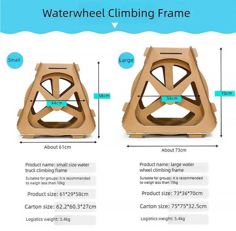 Increase the size of the water wheel, Ferris wheel, cat scratching board, cat climbing frame, cat nest, corrugated paper, and ro