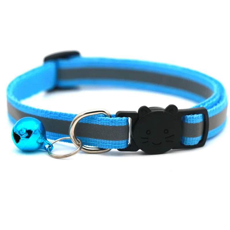 Mini Adjustable Dogs Collars Puppy Bell Necklace Bow Tie with Reflective Strips Cats Pattern Buckle Collars for Pets Accessories