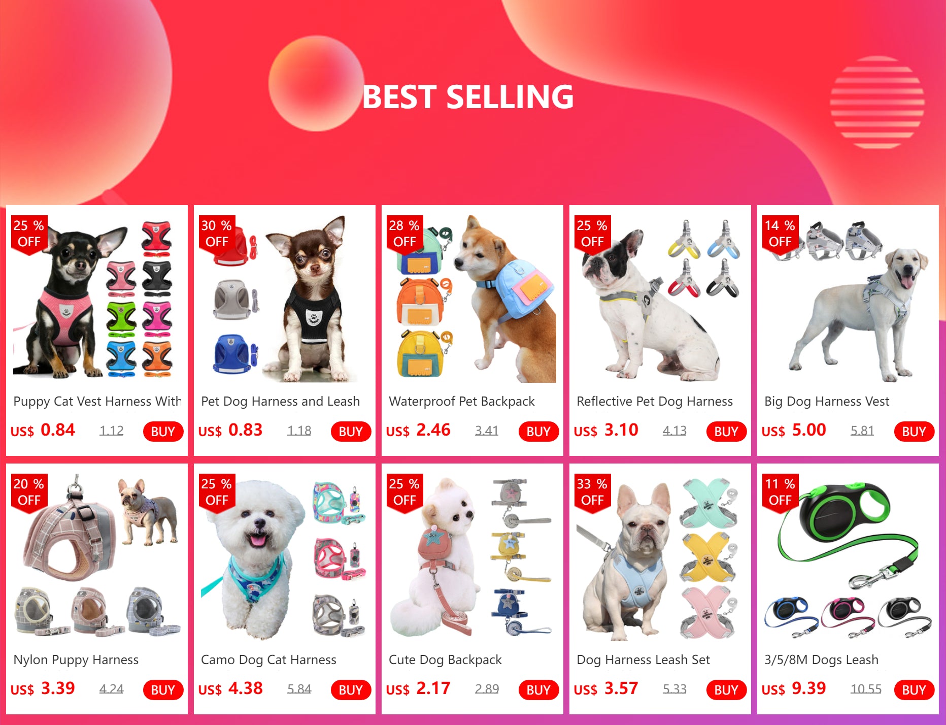 Pet Dog Harness and Leash Set Puppy Cat Chest Strap Reflective for Small Medium Dogs Cat Harnesses Vest Pug Chihuahua Bulldog