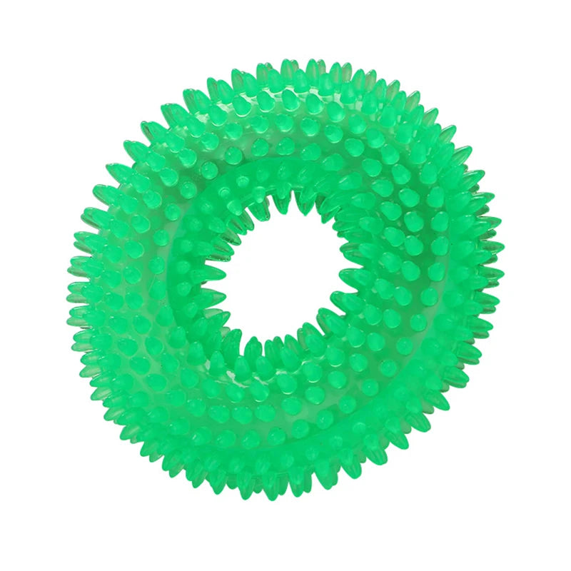Strong Donut TPR Pet Dog Chew Toys with Squeak for Small Medium Dogs French Bulldog Corgi Border Shepherd Puppy Pets Accessories