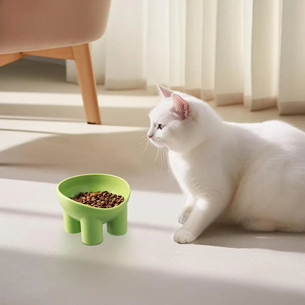 High Foot Dog Bowl Non-Slip Cat Dog Bowl Neck Protector Pet Food Water Bowl Anti-tip Pet Feeder Feeding Bowl Double Cat Bowl