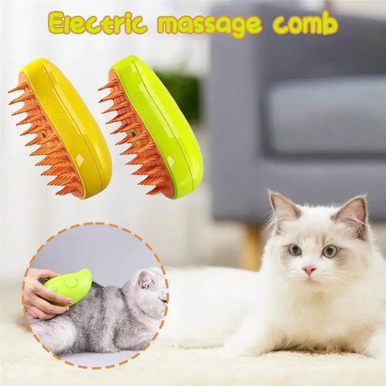 Cat Steam Brush Electric Spray Water Spray Kitten Pet Comb Soft Silicone Depilation Cats Bath Hair Brush Grooming Supplies