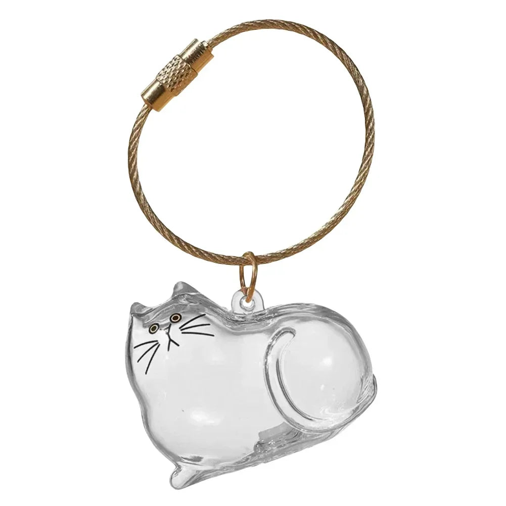 1-40PCS Pet Hair Organiser Memorial Keyring Transparent Cat Hair Organiser Souvenir for Pet Lovers Pet Memorials