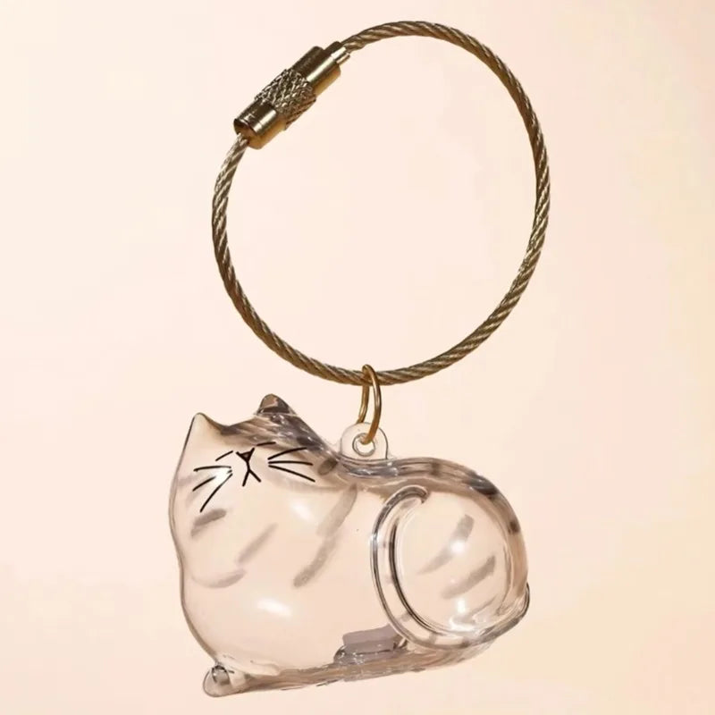1-4pcs Transparent Cat Hair Storage Box Pet Fur Keepsake Keychain DIY Decorative Small Ornaments for Pet Lovers Handmade Deco