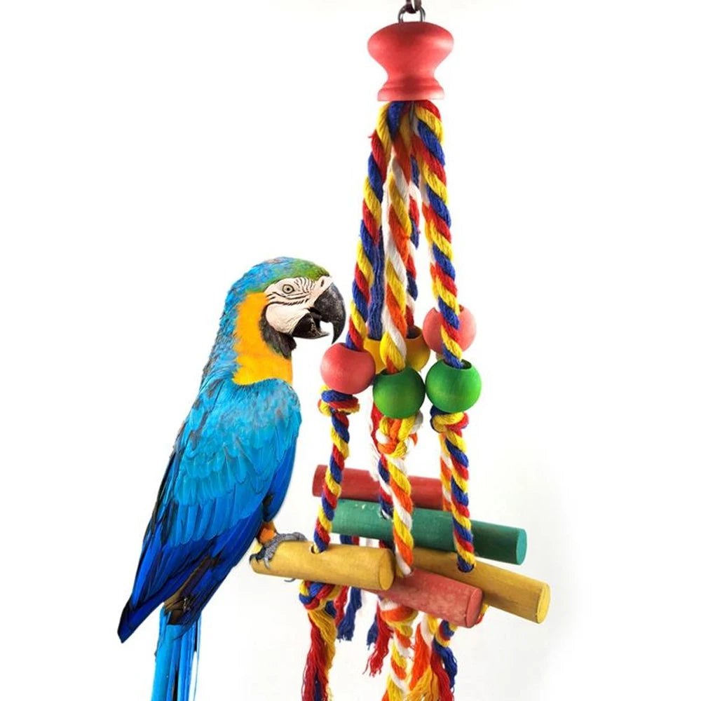 Bird Chewing Toy Funny Cotton Rope Parrot Toy Bite Resistant Bird Tearing Toy Cockatiels Parakeet Training Toy Bird Accessories