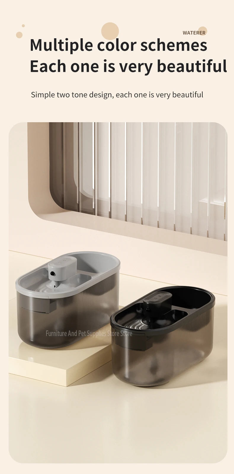 Pet Cat Automatic Induction Feeder Water Dispenser Large Capacity Water Dispenser Dry Wet Separation Food Container Pet Supplies