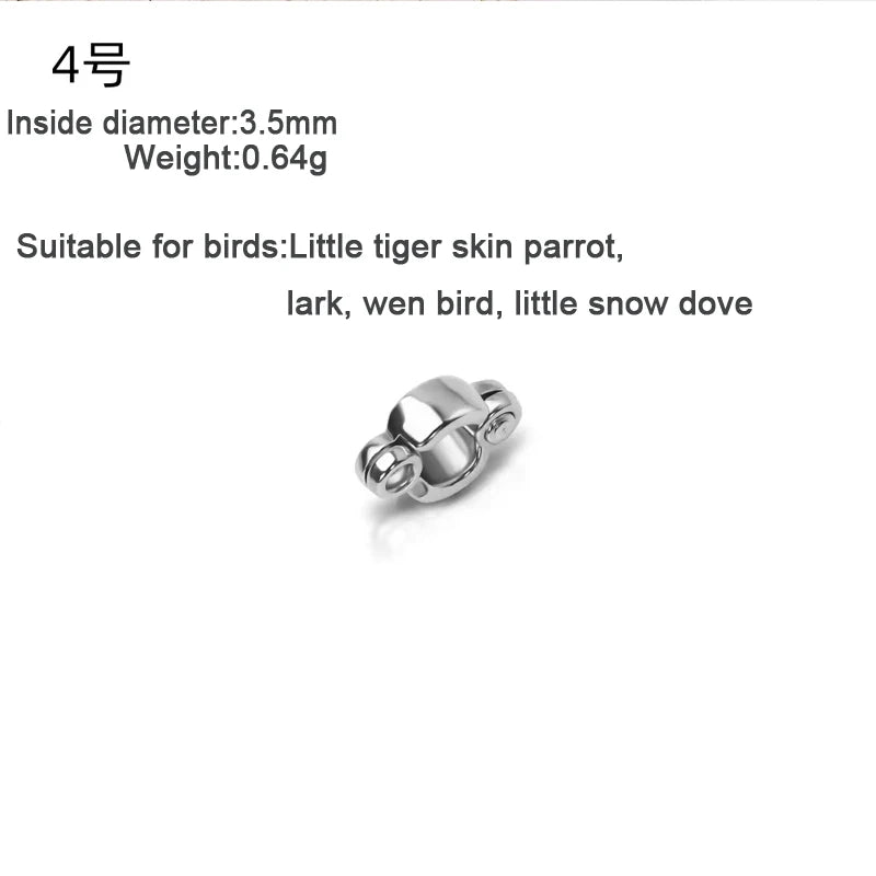 Parrot Leg Ring Stainless Steel Pet Bird Leg Ring Outdoor Flight Training Activity Anti Loss Open Leg Ring Foot Ring Chain