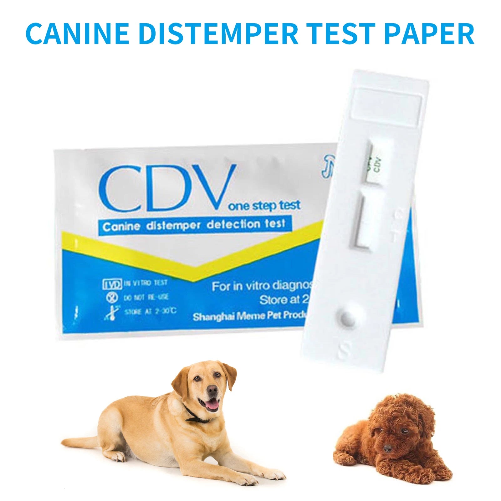 Canine CDV CPV Distemper Test Paper Kit Parvovirus Test Paper Kit Raid Strip Card Pet Dog Home Clinic Use