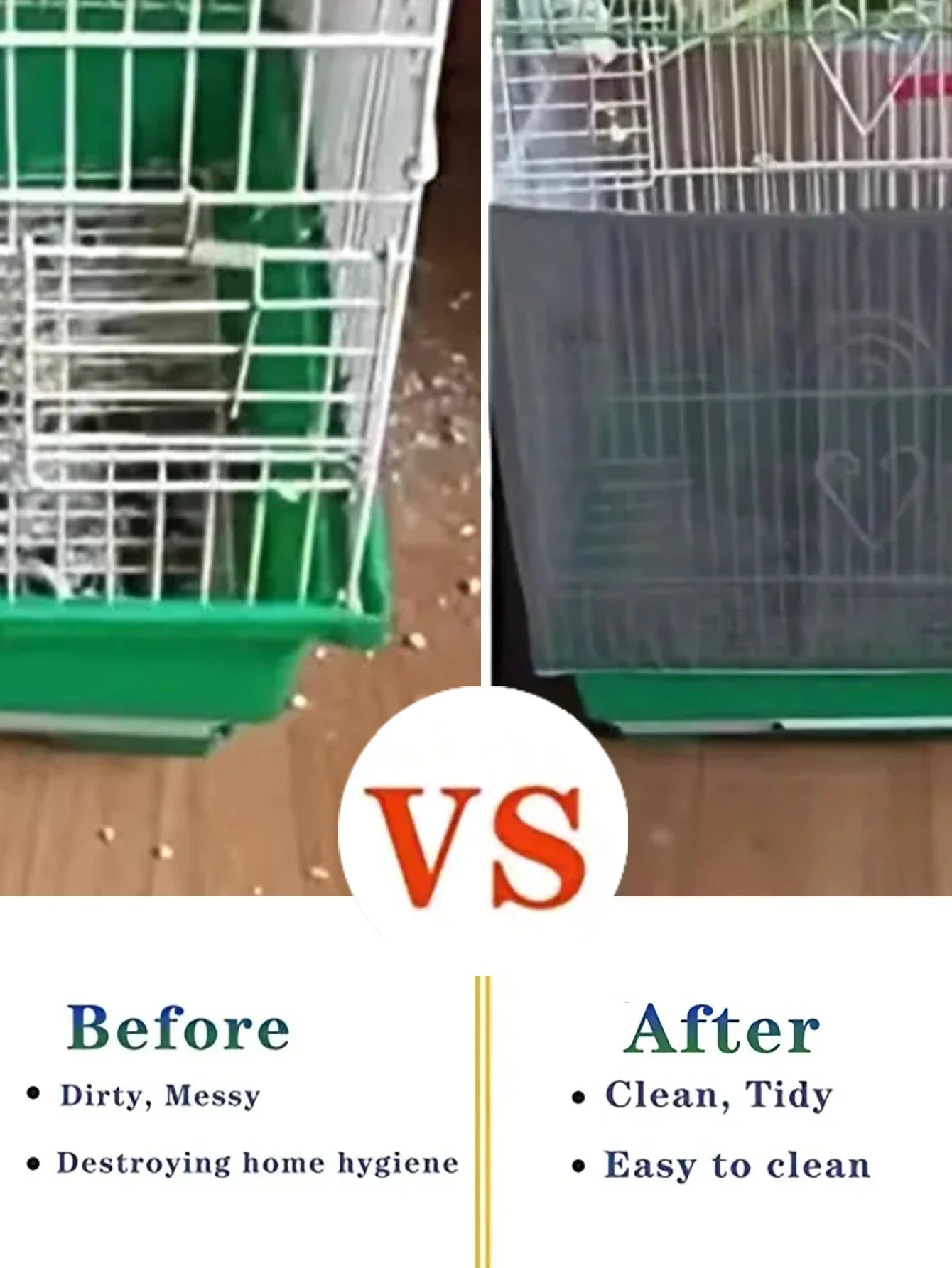 Adjustable Bird Cage Net Cover Birdcage Seed Feather Catcher Soft Skirt Guard Birdcage Nylon Mesh Netting for Round Square Cages