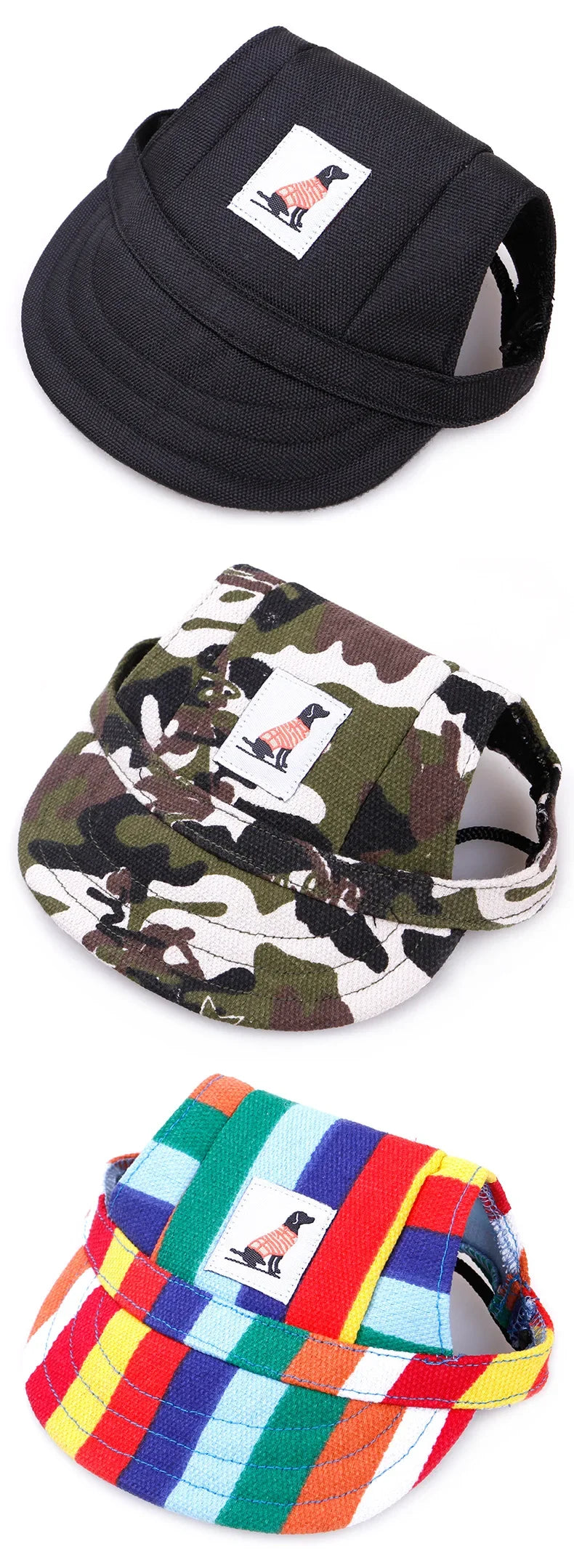 Dog Baseball Cap Hat with Neck Strap Adjustable Comfortable Ear Holes for Small Medium Large Dogs in Ourdoor Sun Protection
