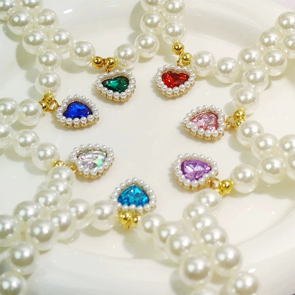 Cat Collar Decoration Pet Cute Exquisite Jewelry Kitten Adjustable Chain Cat Necklace High Simulation Pearls Pet Supplies