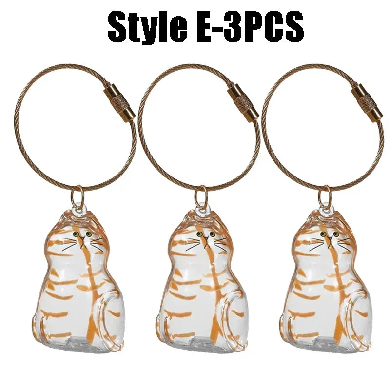 1-40PCS Pet Hair Organiser Memorial Keyring Transparent Cat Hair Organiser Souvenir for Pet Lovers Pet Memorials