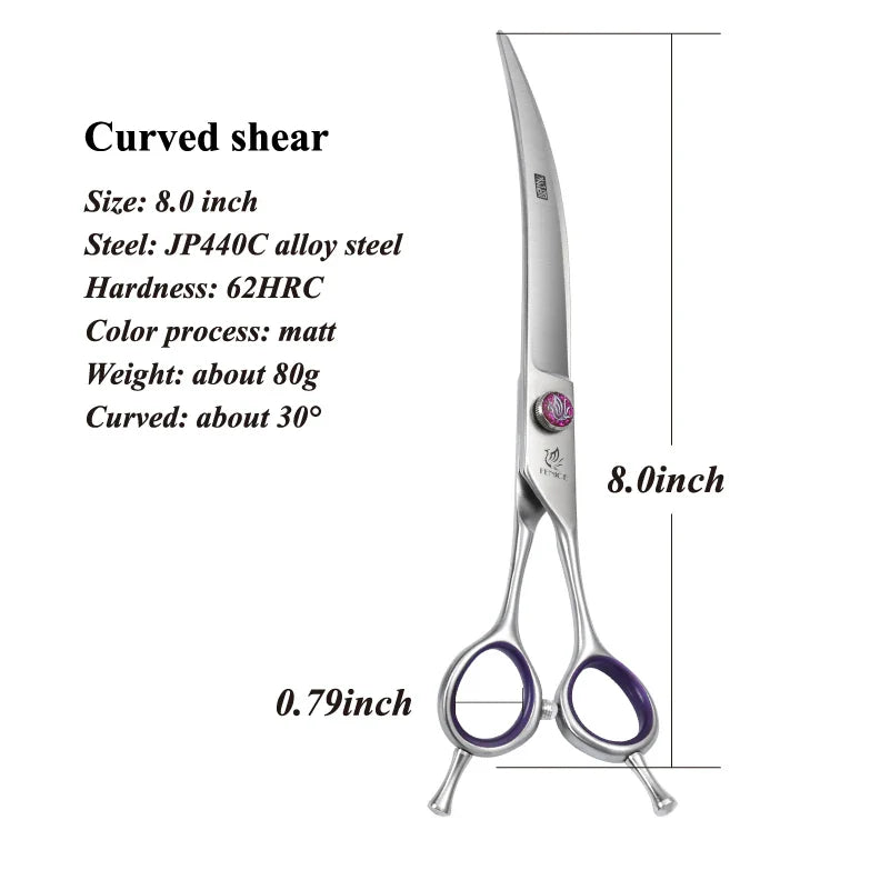 Fenice JP440C 7/8 Inch Professional Pet Dogs Grooming Scissors Straight Curved Thinning Chunker Shear Scissors Set For Dogs