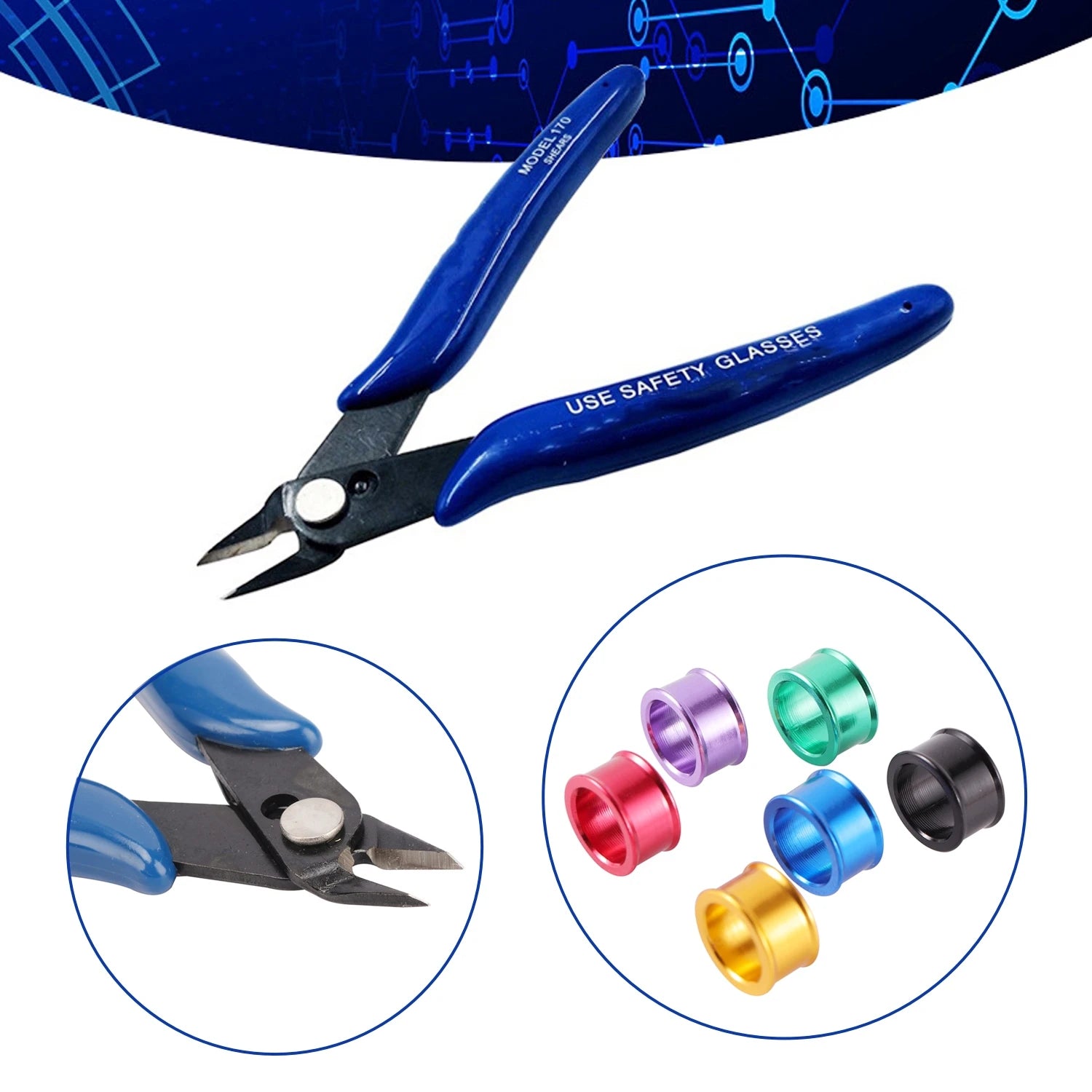 Pigeon Electronic Foot Ring Removing Pliers Carbon Steel Blade PVC Handle 6mm Open Size Bird Chicken Leg Ring Cutting Scissors