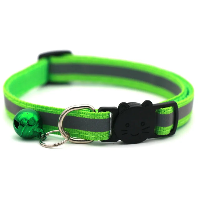 Mini Adjustable Dogs Collars Puppy Bell Necklace Bow Tie with Reflective Strips Cats Pattern Buckle Collars for Pets Accessories