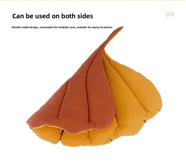 Leaf Shape Pet Mat Cotton Thickened Cat Dog Bed Cushion Four Season Soft Sleeping Pad for Crate Kennel Sofa Floor Use