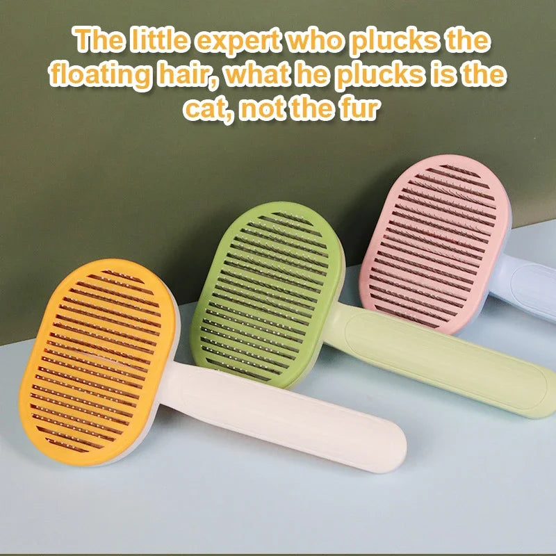 Cat Comb Massage Cat Brush Self-cleaning Pet Hair Remover One Button Comb for Cats Hair Cleaning Pet Grooming Brush Pet Products