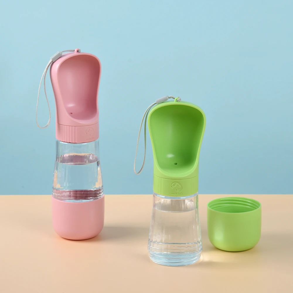 Twist Open Dog Water Bottle Portable Drinking Water Feeding Food Bowl Traveling Walker Dog Accessories Outside Puppy Pet Bottle