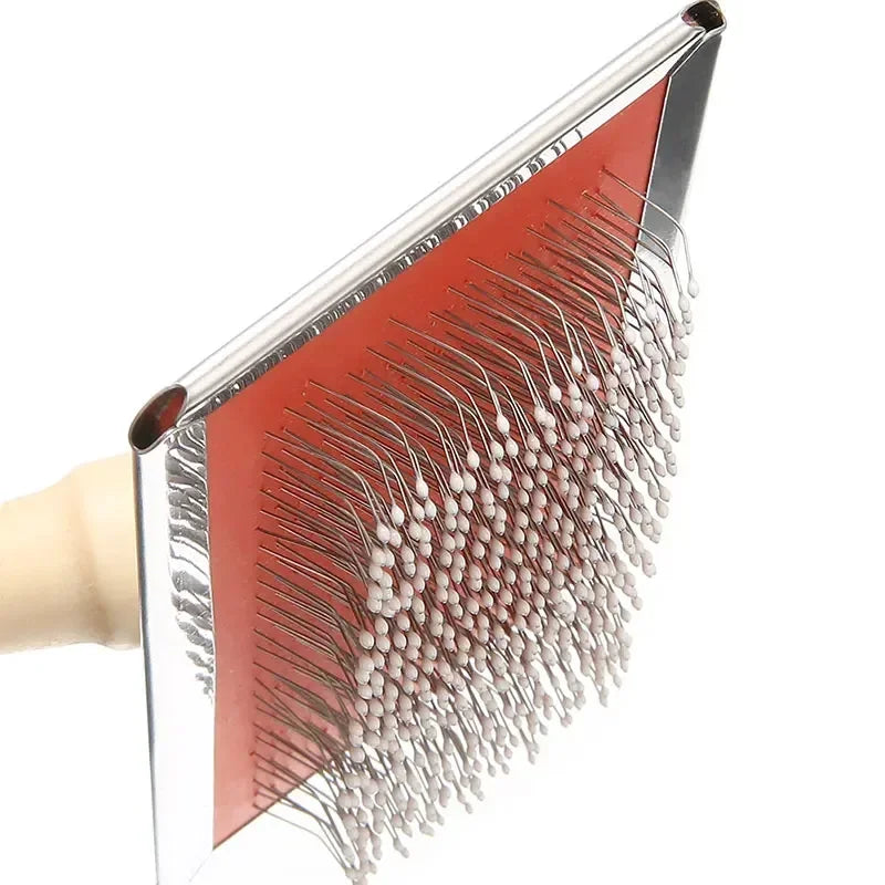 Wool Carding Comb Shedding Tool Pet Cleaning Spinning Needle Grooming Cats Supplies Dogs Hair Wooden Handle Slicker Brush Profes