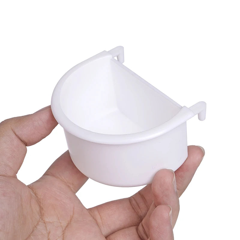 New 2pcs Bird Food Feeding Dish Easy to Install Bird Cage Feeder Bowl for Small Animals Budgie Parrot Parakeets Lovebirds