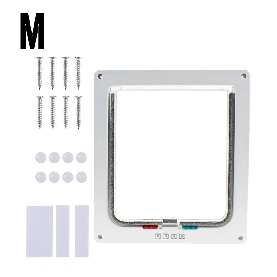 【Pet Essential】2-Way Entry Pet Door | Durable Acrylic & Mesh Panel | For Doors/Windows/Kennels | Easy Installation