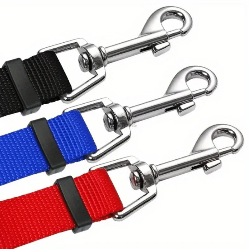 Durable 3-in-1 Nylon Dog Leash with Padded Handle for Outdoor Walking, Car Travel, Hiking and Camping - Three-Way Pet Leash