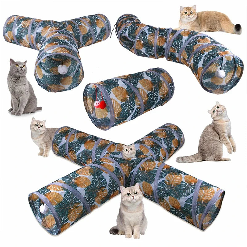 Collapsible Rainbow Cat Tunnel Pet Tube Play Toy Indoor Outdoor Kitty Puppy Toys for Puzzle Exercising Hiding Training Cat Toys
