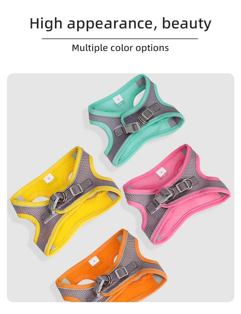 Dog Harness for Small Dogs Adjustable Puppy Cat Harness Vest French Bulldog Chihuahua Pug Pet Outdoor Walking Collar Leash Set