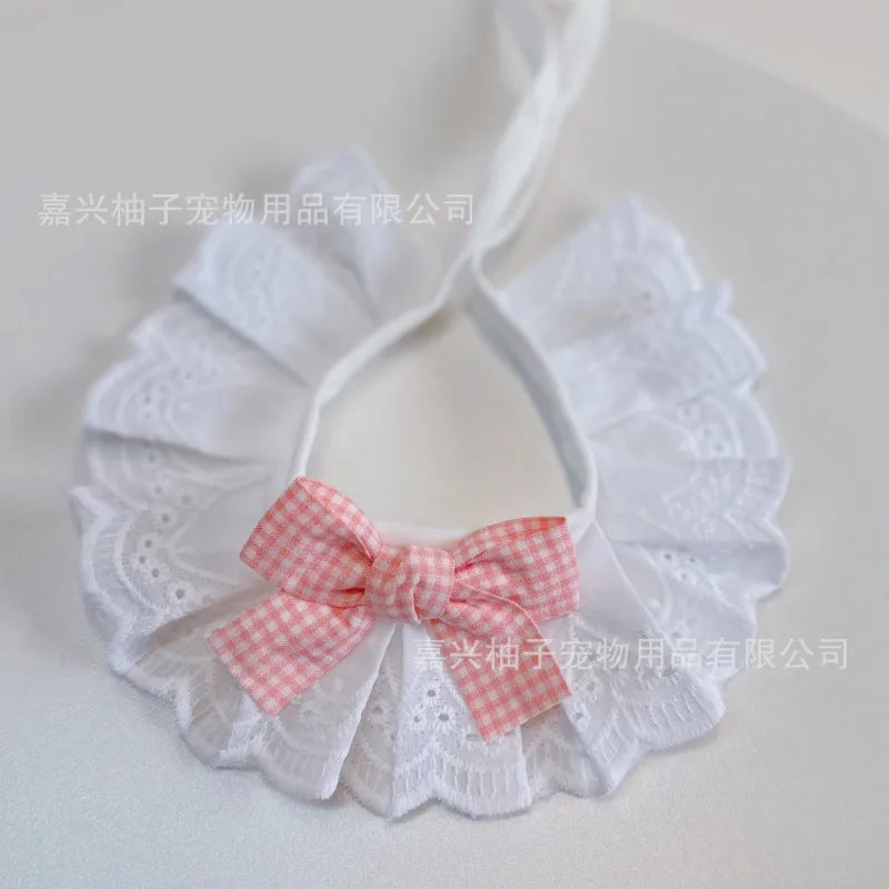 Lace Multi Color Cat Scarf Kawaii Pet Cat Dog Triangular Bandage Cute Princess Style Comfortable Cotton Cat Accessories