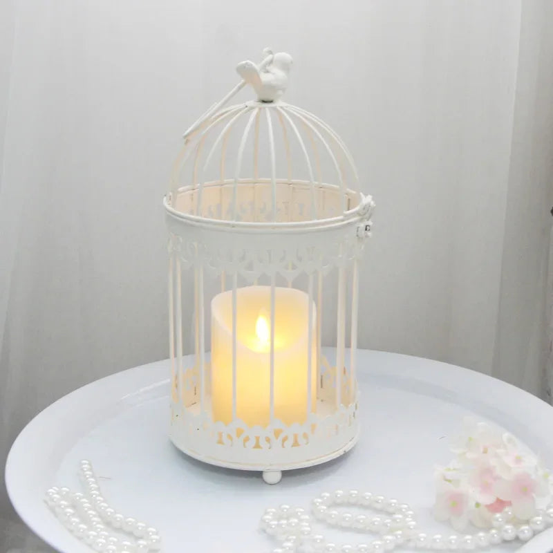 Iron Metal Bird Cage  Decoration Hanging Flower  Wedding Candle Holder Jewelry
