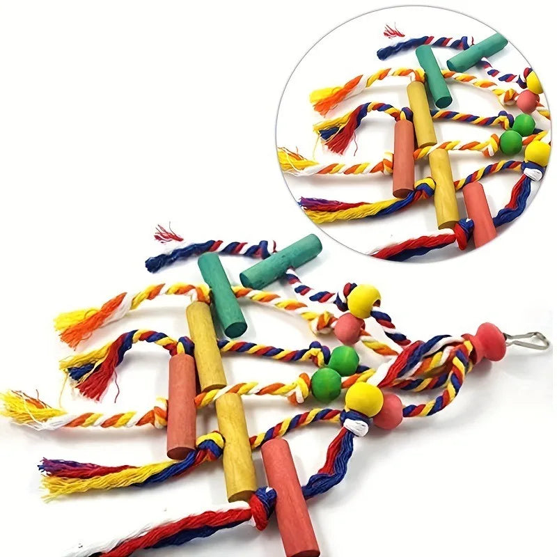 Wood Parrot Bird Toys Training African Grey Parrot Cage Accessories Birds Toy for Parrot Swing Equipment for Bird Foraging Toys