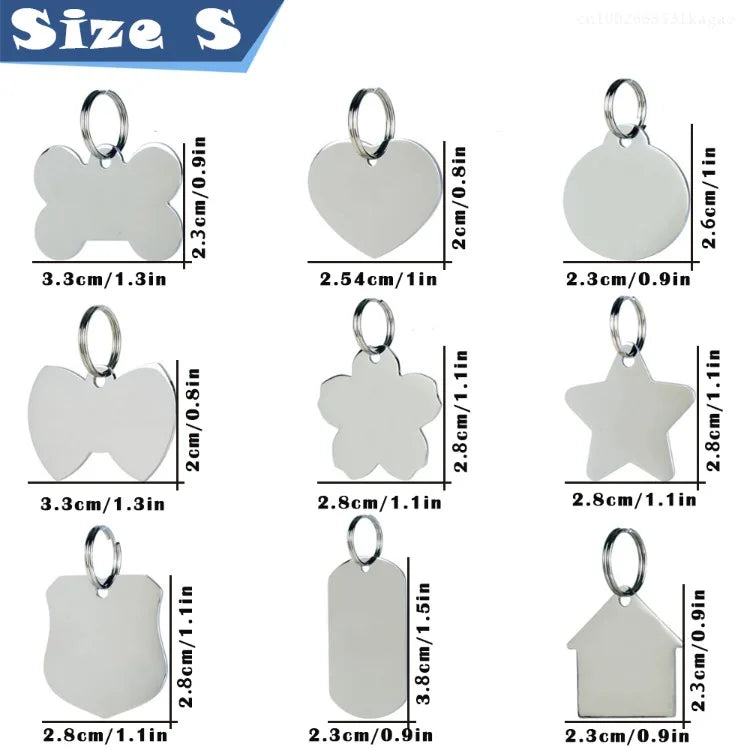 Personalized Dog Nameplate Cat Name ID Tags Customized Pet Nametag Free Engraving Tag Stainless Steel Anti-lost Puppy Identifier