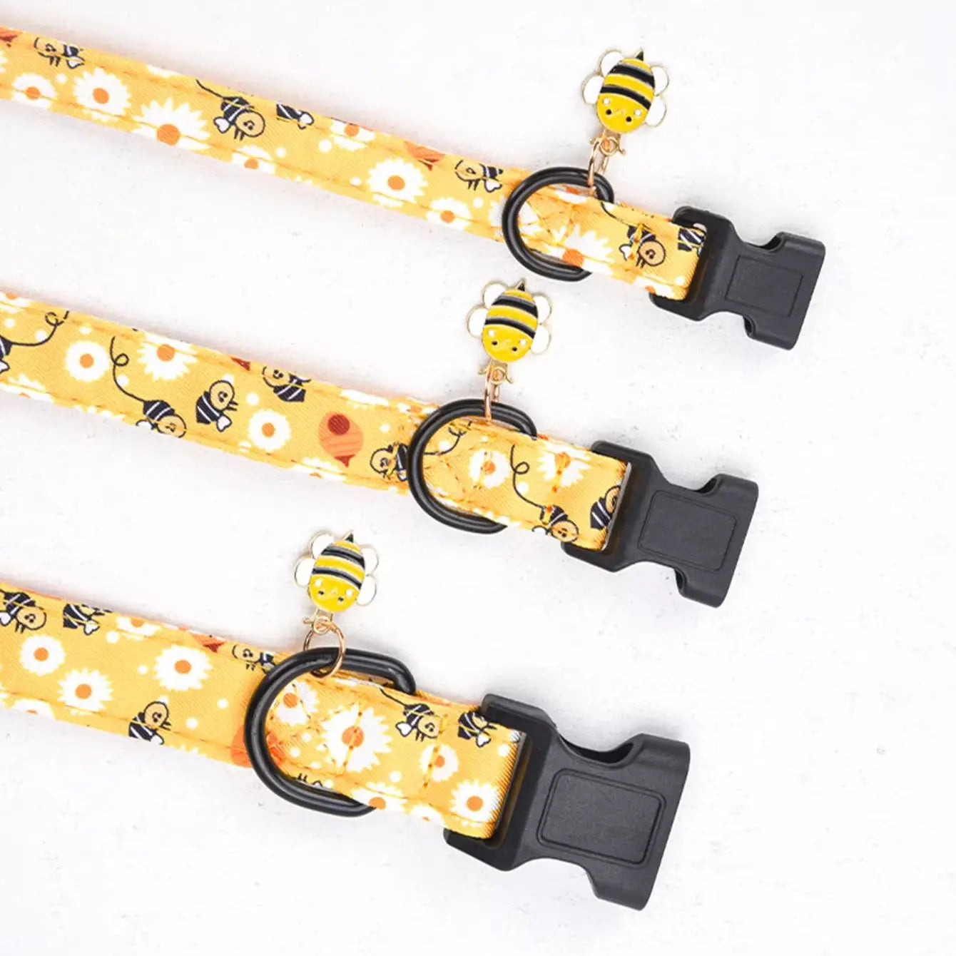 ECP009/CP607--pet dog collar,Bee and Dinosaur Printing Collar with Metal Pendant for Dogs Puppy cats