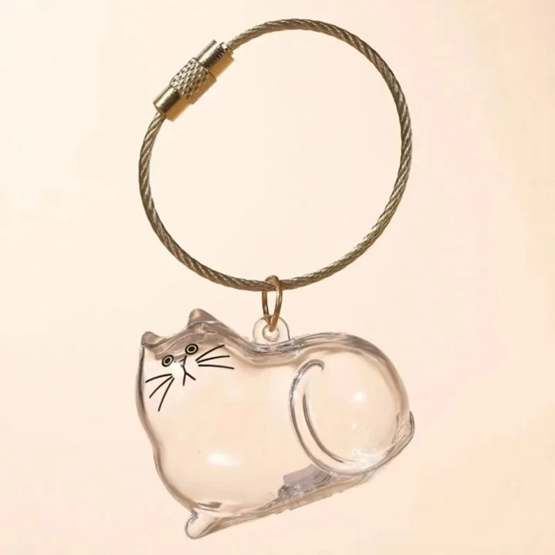 1-4pcs Transparent Cat Hair Storage Box Pet Fur Keepsake Keychain DIY Decorative Small Ornaments for Pet Lovers Handmade Deco