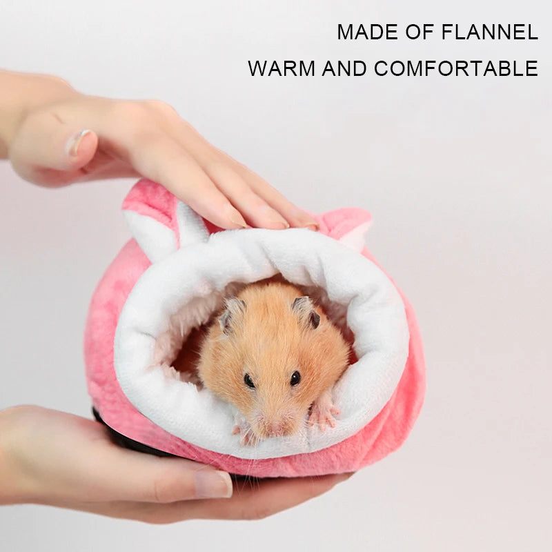 Hamster Nest Cute House Winter Soft Warm Bed Non-slip Hamster Sleeping Nest Small Animals Bedding House For Dwarf Hamsters