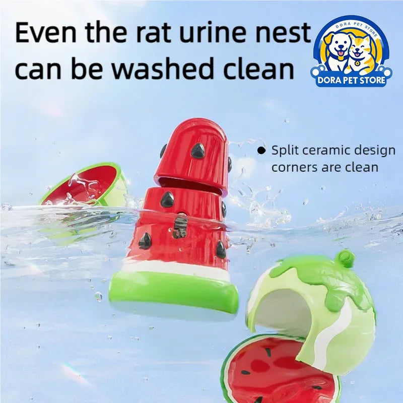 Hamster Ceramic Nest Golden Bear Summer Cooling Ice House Little Hamster Hiding House Water Bottle Toy Special Supplies