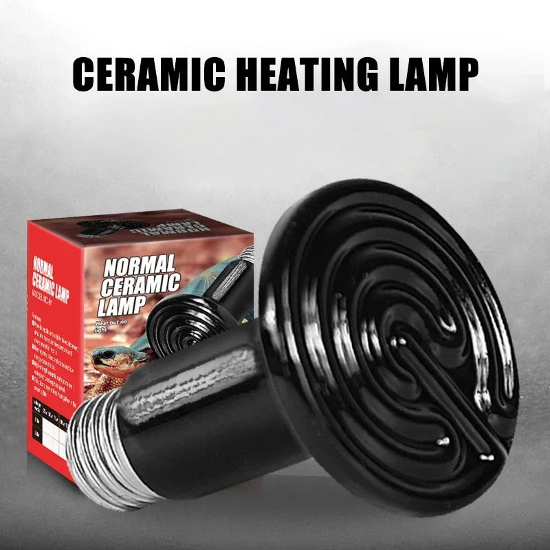 E27 110V/220V Reptile Terrarium Supplies Reptile Ceramic Heat Lamp 25W 50W 75W 100W Infrared Heater for Turtles Lizards Snakes