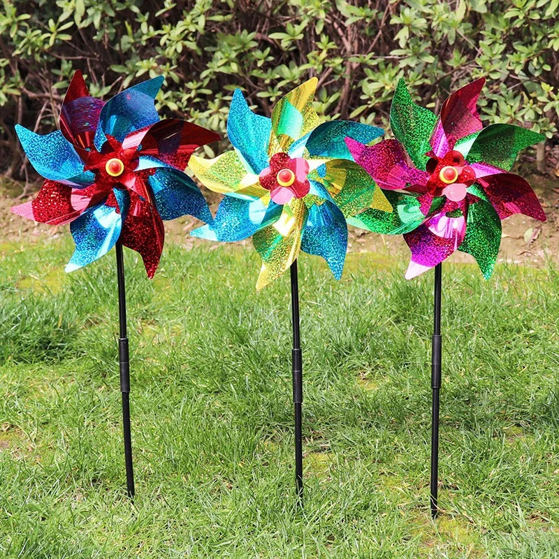 Laser Bird Repelling Windmill 24CM Windmill for Farmland Rotating Windmills Outdoor Bird Pigeon Repellent Tools Garden Supplies