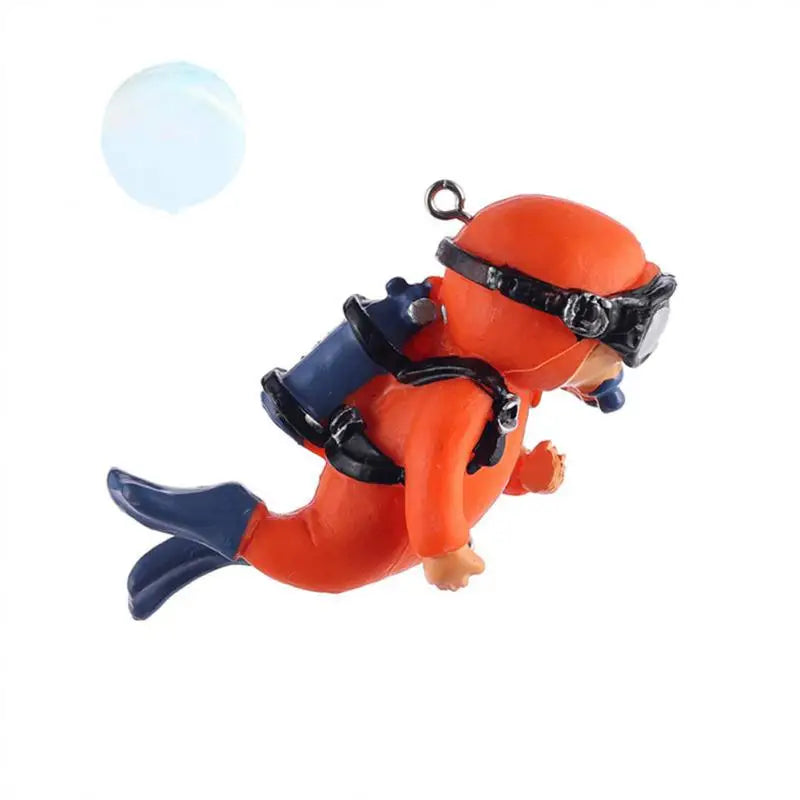Fish Aquarium Diver Ornaments Mini Diver Simulated Floating Frogman Kawaii Miniature Figures For Fish Tank Scene Decorations