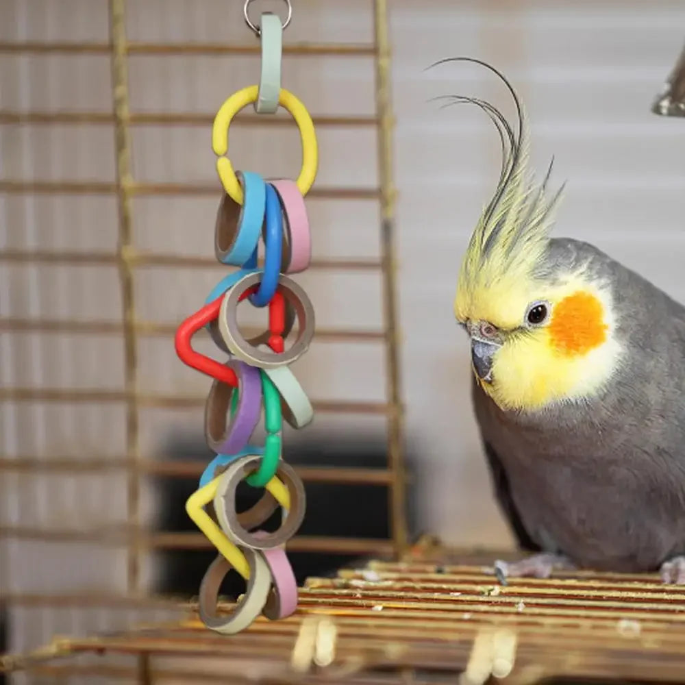Parrot Toys For Large Birds With Metal Hook Colorful Chewing Parrot Toys Parrot Toy Bird Toy For Parrots Bird Cage Accessories