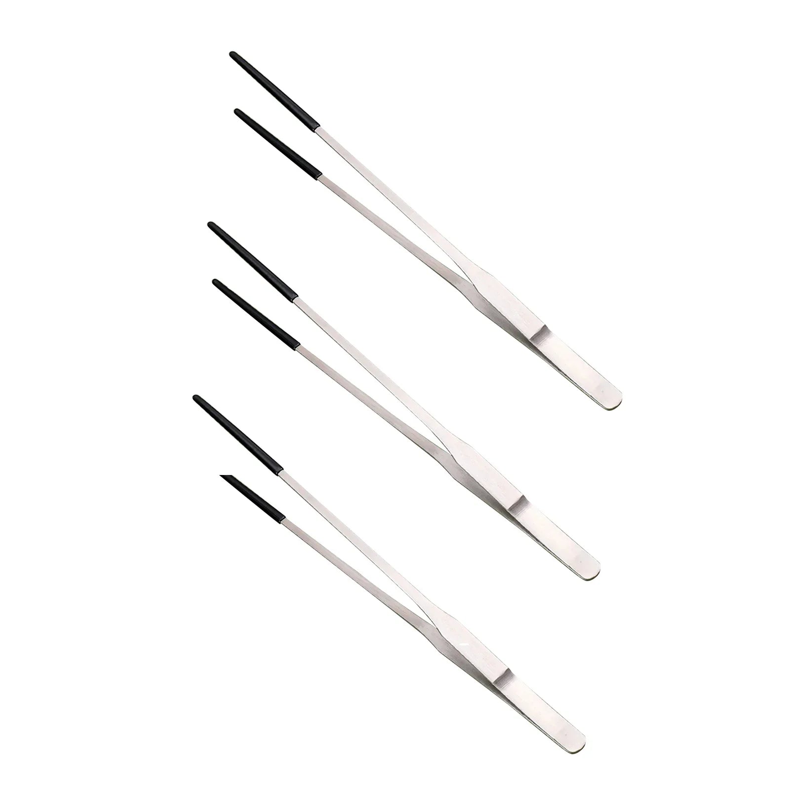 2pcs Bent Tip Tweezers For Crafts Stainless Steel Straight And Curved Nippers Tweezers Feeding Tongs For Reptile Lizards Spider