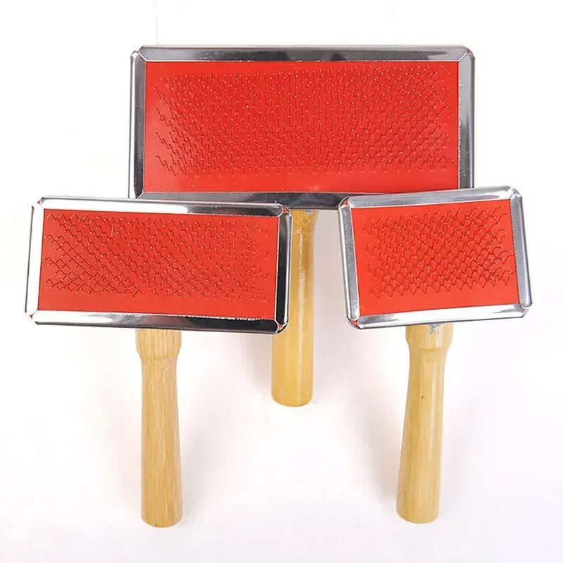 Wool Carding Comb Shedding Tool Pet Cleaning Spinning Needle Grooming Cats Supplies Dogs Hair Wooden Handle Slicker Brush Profes