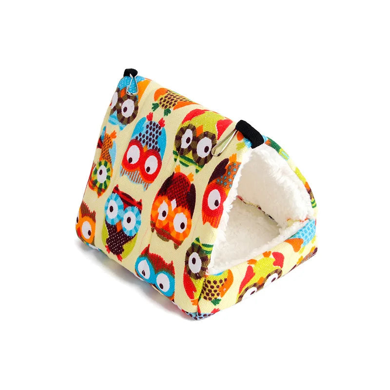 Hamster House Warm Soft Beds and Houses Rodent Cage Printed Hammock for Rats Cotton Guinea Pig Accessories Small Animals 햄스터